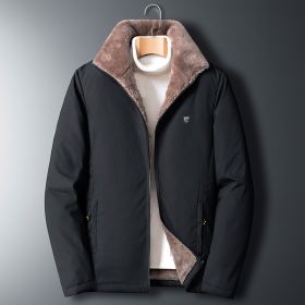 Aulemen Men Winter Jacket Windproof Warm Coat Men's Casual Men Autumn Brand Outwear New Fashion Outdoor Thick Fleece Jacket Man (Color: Black, size: 5XL(95-105Kg))