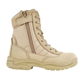 Men's Military Tactical Boots, 8 inch Combat Hiking Work Boots, Lightweight & Breathable Side Zipper Motorcycle Interceptor Trooper Boot (Shoe Size: US 10)