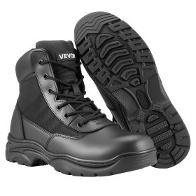 VEVOR Men's Military Tactical Boots, Combat Hiking Work Boots, Lightweight & Breathable & Sturdy Mens Motorcycle Interceptor Trooper Boot (Color: Black, size: 6 Inch)