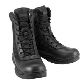Men's Military Tactical Boots, 8 inch Combat Hiking Work Boots, Lightweight & Breathable Side Zipper Mens Motorcycle Interceptor Trooper Boot (Shoe Size: US 10, size: 8 Inch)