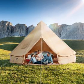 VEVOR Canvas Tent, 4 Seasons tent, Canvas Tent for Camping with Stove Jack, Breathable Tent (Option: 10 People, Yurt Tent, size: 6M/19.68 Ft)