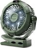 Portable Camping Fan with LED Lantern, 360°Rotation and Clip on for Desk, 4000mAh USB Rechargeable Battery Powered