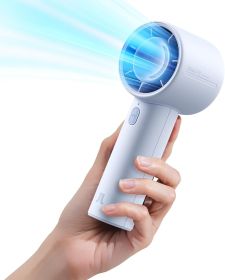 Handheld Turbo Fan, 5000mAh Rechargeable Portable Fan, Up to 28H Runtime, 5-Speed Powerful Airflow (Color: Blue  Indicator)