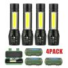 2Set USB Rechargeable COB LED Flashlight Zoomable Torch Light Lamp Camping Portable(Must Provide A Hazardous Materials Shipping Label For Self-pickup
