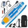 Inflatable Stand Up Paddle Board 10'6" Premium SUP W Accessories, Wood Color