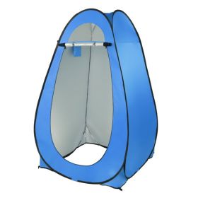 1-2 Person Portable Pop Up Toilet Shower Tent Changing Room Dressing Tent Camping Shelter (Color: Blue)