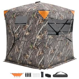 Hunting Blind, 270° See Through Ground Blind, 2-3 Person Pop Up Deer Blind for Hunting with Carrying Bag, Portable Resilient Hunting Tent (Product Classification: Perspective Style, Item Size: 58 in)