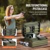 Range Bag for 2 Pistols, Tactical Gun Bag with 2 Built-in Removable Pistol Bags & 6 Detachable Magazines, Gun Range Bag for Outdoor Hunting Shooting