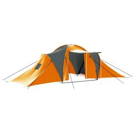 Camping Tent 9 Persons Fabric (Color: Gray And Orange)