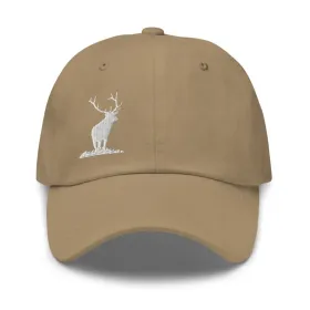 Elk Hat;  Wildlife Hat;  Elk Hunting Hat;  Hat with Elk Silhouette (Color: Brown)