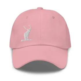 Elk Hat;  Wildlife Hat;  Elk Hunting Hat;  Hat with Elk Silhouette (Color: Pink)