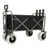 Fishing Cart with Rod Holders ,Beach Wagon with Big Wheels for Sand 500lbs capacity - All Terrain Steel Frame Utility Cart with 9" Pneumatic Tires