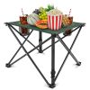 2Pcs Foldable Camping Table Portable Picnic Table Lightweight Travel Desk with 2 Cup Holders/Table Carrying Bag