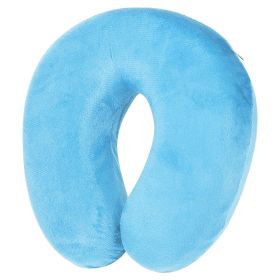 Travel Pillow U Shape Neck Pillow Memory Foam Neck Support Head Rest Office Nap Car Airplane Cushion (Option: Blue)