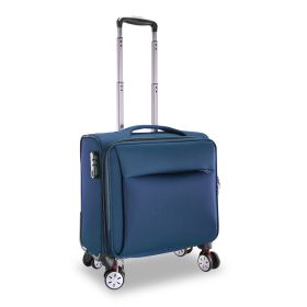 16" Softside Carry-on Spinner Luggage Travel Suitcase w/ 360°Rotatable Wheels (Option: Navy)