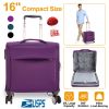 16" Softside Carry-on Spinner Luggage Travel Suitcase w/ 360°Rotatable Wheels