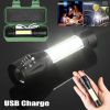 2Set USB Rechargeable COB LED Flashlight Zoomable Torch Light Lamp Camping Portable(Must Provide A Hazardous Materials Shipping Label For Self-pickup
