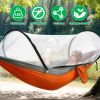 Camping Hammock with Mosquito Net 3-in-1 Portable Hammock Tent with Built-In Mosquito Net Dual-Way Zippers 440lbs Capacity Attached Storage Pocket for