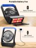 Battery Powered Fan, Long Lasting Battery Operated Fans for Camping, Portable D-Cell Desk Fan with Timer, 3 Speeds, Whisper Quiet, 180° Rotation