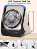 Battery Powered Fan, Long Lasting Battery Operated Fans for Camping, Portable D-Cell Desk Fan with Timer, 3 Speeds, Whisper Quiet, 180° Rotation