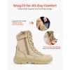 Men's Military Tactical Boots, 8 inch Combat Hiking Work Boots, Lightweight & Breathable Side Zipper Motorcycle Interceptor Trooper Boot