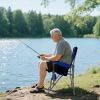 Portable Folding Camping Chair with Side Pocket for Fishing