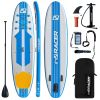 Inflatable Stand Up Paddle Board 10'6" Premium SUP W Accessories, Wood Color