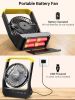 Battery Powered Fan, Long Lasting Battery Operated Fans for Camping, Portable D-Cell Desk Fan with Timer, 3 Speeds, Whisper Quiet, 180° Rotation