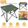 2Pcs Foldable Camping Table Portable Picnic Table Lightweight Travel Desk with 2 Cup Holders/Table Carrying Bag