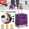 16" Softside Carry-on Spinner Luggage Travel Suitcase w/ 360°Rotatable Wheels