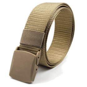 Adjustable Nylon Belt with Plastic Buckle (Color: khaki)