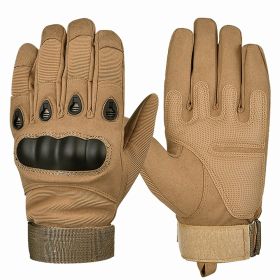 XG-TG1 Tactical Self Defense Gloves Hard Knuckle (Full Finger) (Color: khaki, size: X-Large)