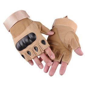 XG-TG2 Hard Knuckle Tactical Gloves (Half Finger) Military Style (Color: khaki, size: X-Large)
